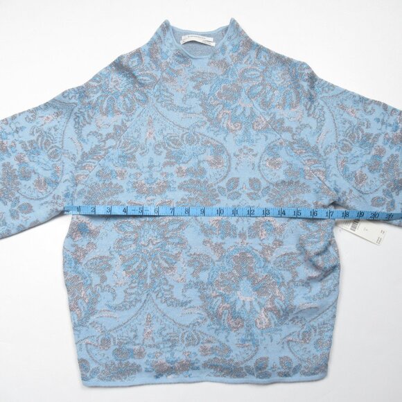 Anthropologie The Beatriz Mock-Neck Sweater: Lurex Edition Blue Small - Picture 5 of 10
